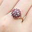 Ring Halo .04ctw Round Diamonds 1.00ctw Ruby 14ky 12.5mm Sz8 2.55g 225120003