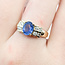 Ring Accented 0.32ctw Round Diamonds 2ct Sapphire 14ky 7.8mm Sz7 4.12g 225110004