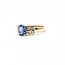 Ring Accented 0.32ctw Round Diamonds 2ct Sapphire 14ky 7.8mm Sz7 4.12g 225110004