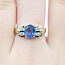 Ring Accented 0.32ctw Round Diamonds 2ct Sapphire 14ky 7.8mm Sz7 4.12g 225110004