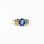 Ring Accented 0.32ctw Round Diamonds 2ct Sapphire 14ky 7.8mm Sz7 4.12g 225110004