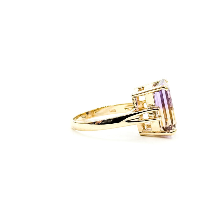Ring Cocktail 0.12ctw Round Diamonds 6.88ct Ametrine 14ky 14mm Sz8 7.04g 225110012