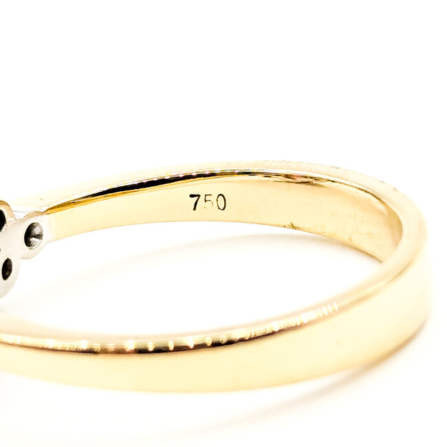 Ring Accented Solitaire .06ctw Round Diamonds 1.5ctw Orange Topaz 18ky 8mm Sz8.75 5.53g 125110146