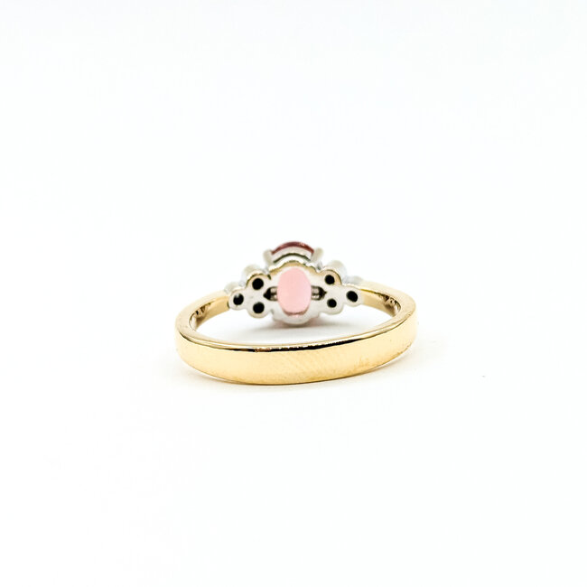 Ring Accented Solitaire .06ctw Round Diamonds 1.5ctw Orange Topaz 18ky 8mm Sz8.75 5.53g 125110146