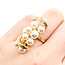 Ring Cocktail 0.03ctw Round Diamonds 4.8mm-7mm Pearl 14ky 33mm Sz5 10.7g 225110030