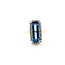 Ring Halo 0.2ctw Round Diamonds 5.26ct Blue Topaz 14ky 19.65mm Sz6.6 5.5g 225110022