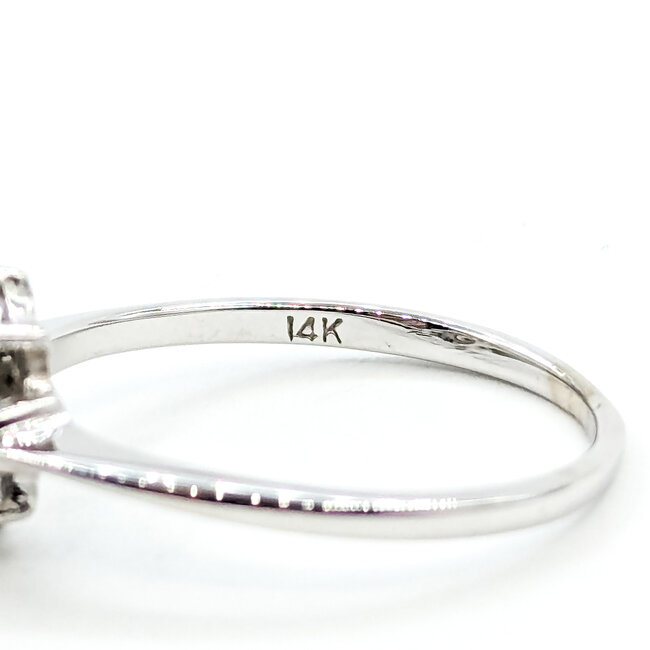 Ring Flower 0.15ctw Round Diamonds .40ctw Sapphire 14kw 9mm Sz6.75 2.2g 225110017