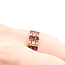 Ring 3-Row .33ctw Round Diamonds 1.00ctw Red Ruby 14ky 7mm Sz9 3.92g 225120001