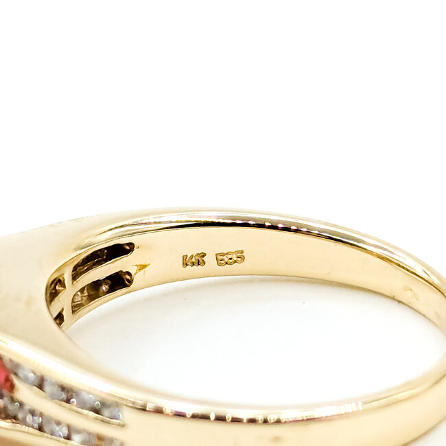 Ring 0.3ctw Round Diamonds 2ct Pink Tourmaline 14ky 8mm Sz7 4.13g 225110015