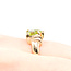 Ring Toi et Moi 0.03ctw Round Diamonds 2.2ctw Peridot 14ky 10.35mm Sz6.5 6.1g 225110021