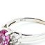 Ring Accented Solitaire 0.2ctw Round Diamonds .80ct Pink Topaz 14kw 6.8mm Sz7.25 2.9g 225110005
