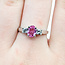 Ring Accented Solitaire 0.2ctw Round Diamonds .80ct Pink Topaz 14kw 6.8mm Sz7.25 2.9g 225110005