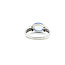 Ring East West 0.03ctw Round Diamonds 1.4ct Chalcedony 14kw 6mm Sz7 3g 225110025