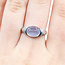Ring East West 0.03ctw Round Diamonds 1.4ct Chalcedony 14kw 6mm Sz7 3g 225110025