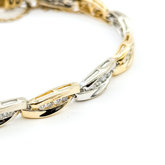 Bracelet Twisted Line 1.12ctw Round Diamonds 14ktt 5.5mm 6.75" 15g 225110051