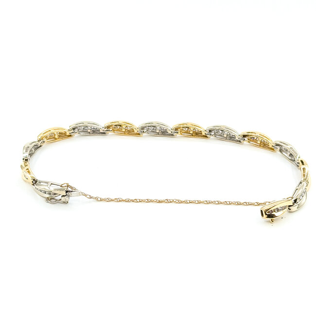 Bracelet Twisted Line 1.12ctw Round Diamonds 14ktt 5.5mm 6.75" 15g 225110051