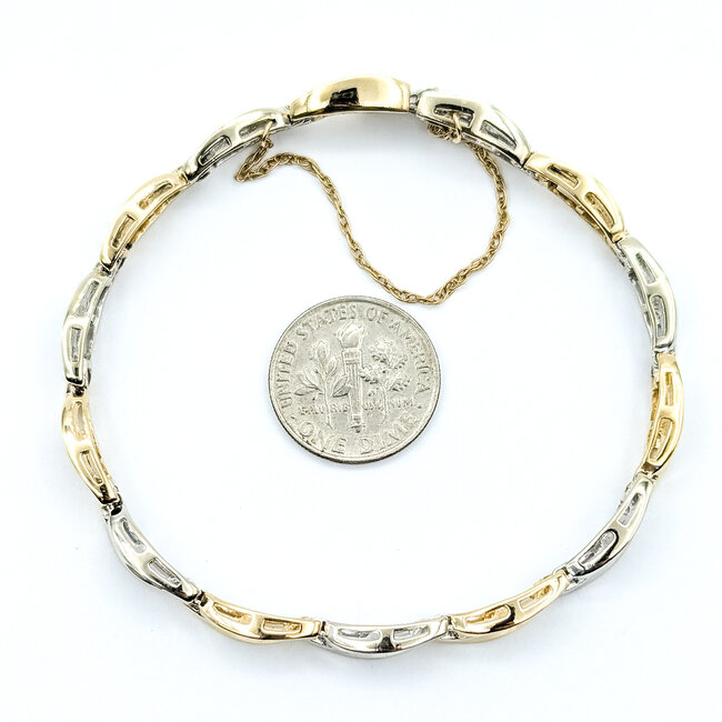 Bracelet Twisted Line 1.12ctw Round Diamonds 14ktt 5.5mm 6.75" 15g 225110051