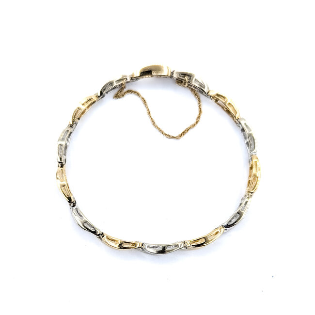 Bracelet Twisted Line 1.12ctw Round Diamonds 14ktt 5.5mm 6.75" 15g 225110051