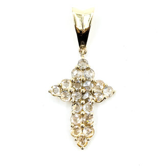 Pendant Cross 3.92ctw Rose Cut Diamonds 14ky 15x7mm 7.22g 225120012