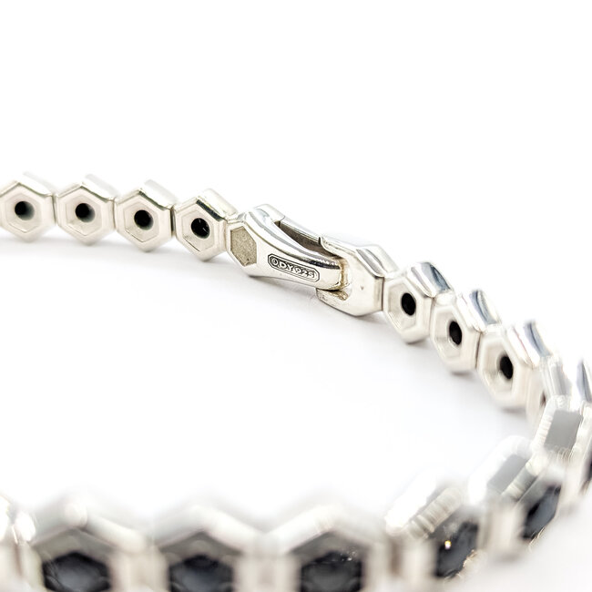 Bracelet David Yurman Hex Pave 5ctw Round Diamonds Sterling 8mm 8" 37.02g 125110059