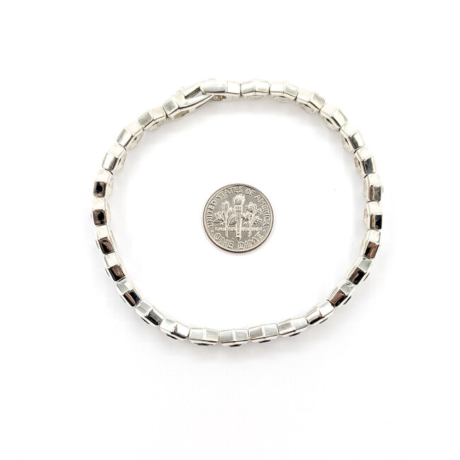 Bracelet David Yurman Hex Pave 5ctw Round Diamonds Sterling 8mm 8" 37.02g 125110059