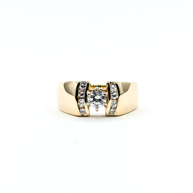 Ring Split Shank .55ctw Round Diamonds 14ky 8mm Sz8.75 8.71g 125120001