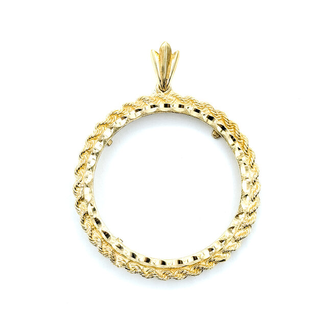Pendant Coin Bezel 2x1.5" 14ky 9.83g 124111528