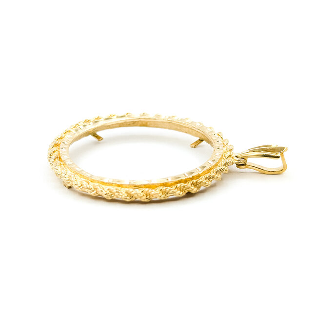 Pendant Coin Bezel 2x1.5" 14ky 9.83g 124111528