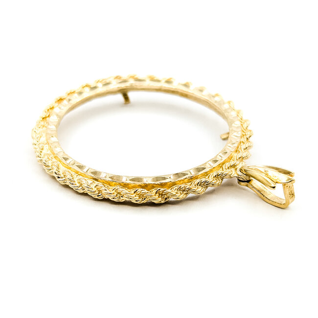 Pendant Coin Bezel 2x1.5" 14ky 9.83g 124111528