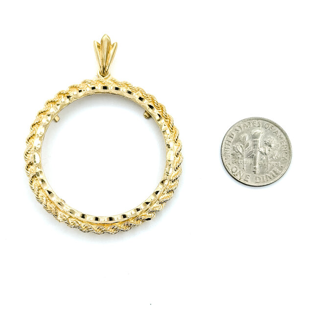 Pendant Coin Bezel 2x1.5" 14ky 9.83g 124111528