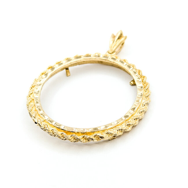 Pendant Coin Bezel 2x1.5" 14ky 9.83g 124111528