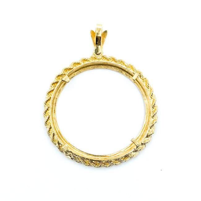 Pendant Coin Bezel 2x1.5" 14ky 9.83g 124111528