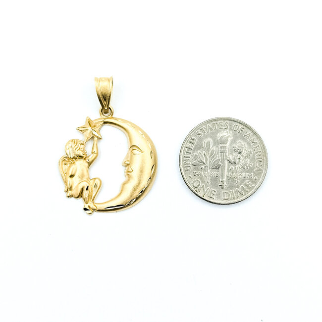 Pendant Star & Moon 14ky 26mm 1.88g 125102021