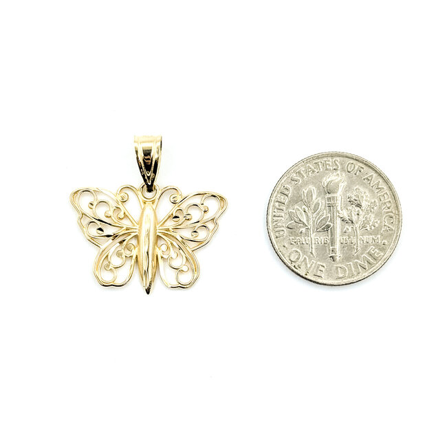 Pendant Filigree Butterfly 14ky 20mm 1.1g 125112004