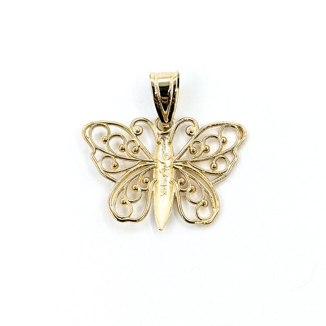 Pendant Filigree Butterfly 14ky 20mm 1.1g 125112004