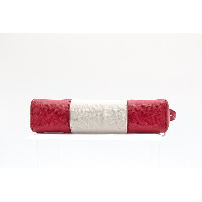 Handbag Prada Triangle Logo Plate Red & White 125125047