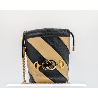 Bucket Gucci Zumi Mini Bucket Black & Beige 125125041