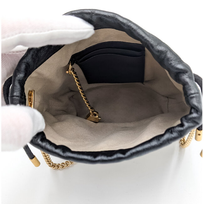 Bucket Gucci Zumi Mini Bucket Black & Beige 125125041