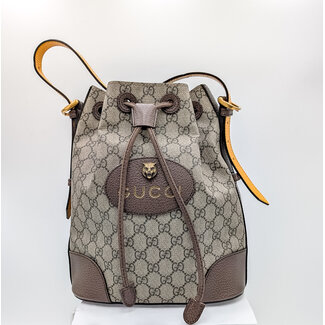 Handbag Gucci Neo Vintage GG Beige Canvas Drawstring 125125044