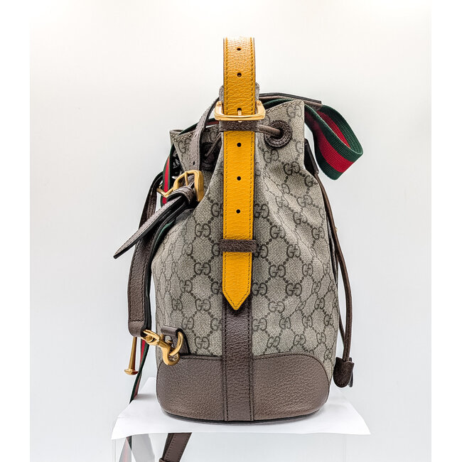 Handbag Gucci Neo Vintage GG Beige Canvas Drawstring 125125044