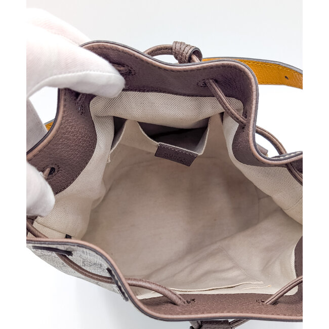 Handbag Gucci Neo Vintage GG Beige Canvas Drawstring 125125044