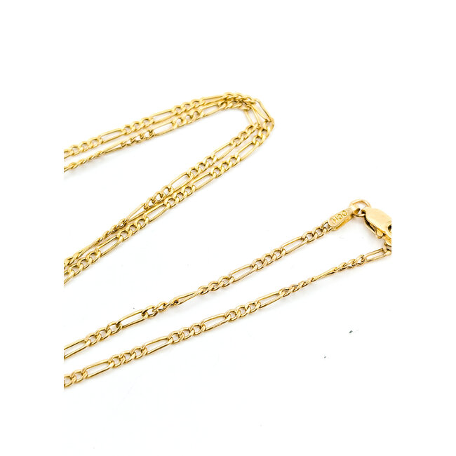 Necklace Figaro Link Lobster Clasp 14ky 2.5mm 20" 2.53g 125092020