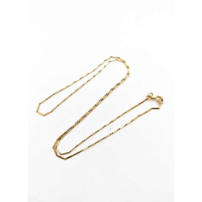 Necklace Barrel Link Spring Clasp 14ky .75mm 17.75" 2.7g 125102017