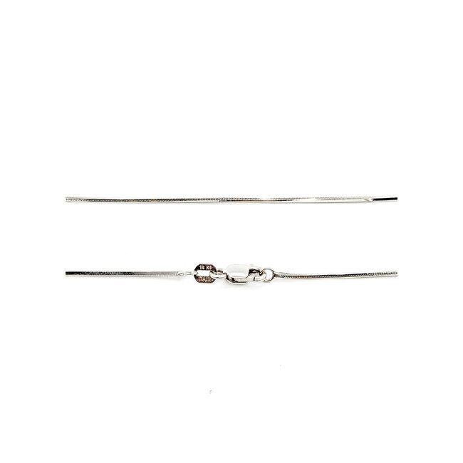 Necklace Snake Chain Lobster Clasp 14kw 1mm 24" 5.19g 125102001