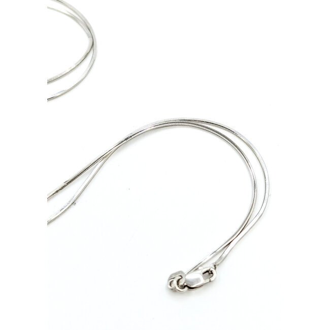 Necklace Snake Chain Lobster Clasp 14kw 1mm 24" 5.19g 125102001