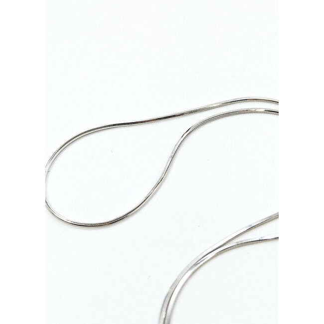 Necklace Snake Chain Lobster Clasp 14kw 1mm 24" 5.19g 125102001