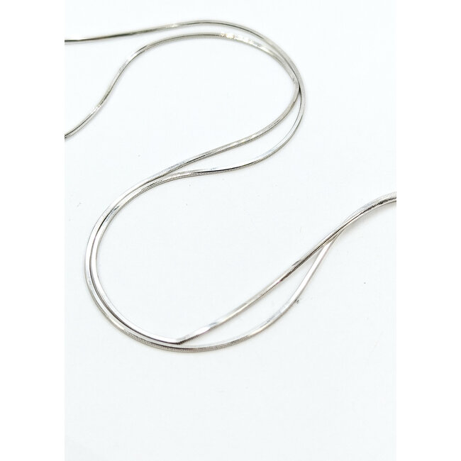 Necklace Snake Chain Lobster Clasp 14kw 1mm 24" 5.19g 125102001