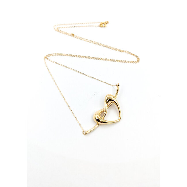 Necklace Heart 14ky 1.5x.6" 19" 3.3g 125102013