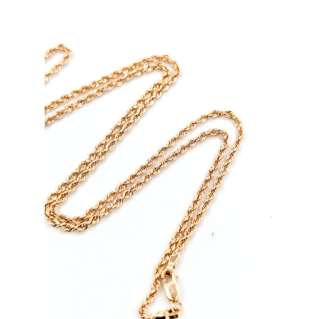 Necklace Rope Lobster 14kr 1.7mm 18" 4.2g 125112014