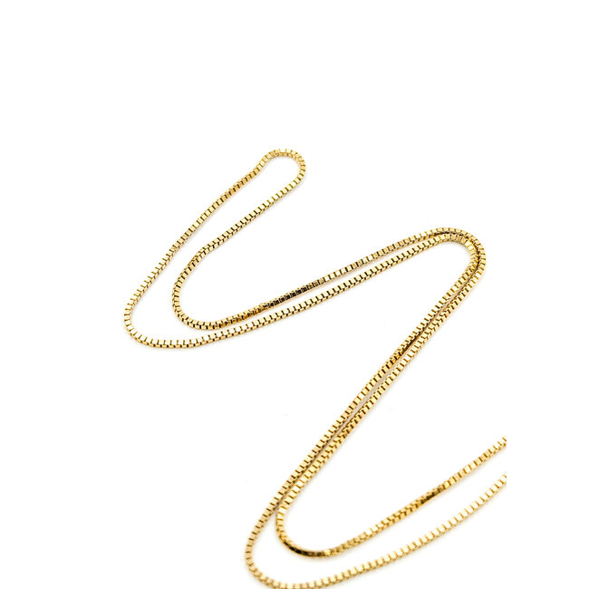 Necklace Box Link Spring Clasp 14ky .8mm 16" 1.56g 125102008